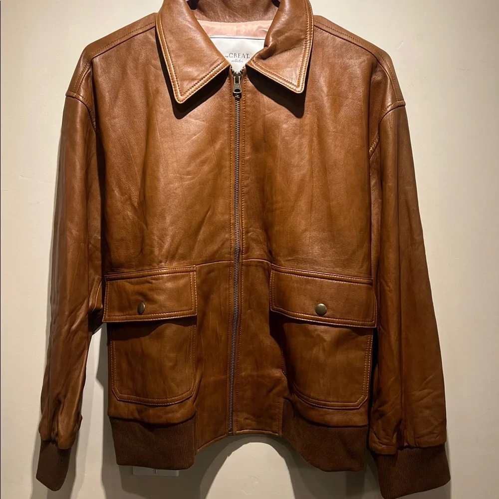 The Flight Jacket. The Great. Saddle Brown. Size 0. Original price $995 - Picture 7 of 9